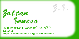 zoltan vancso business card